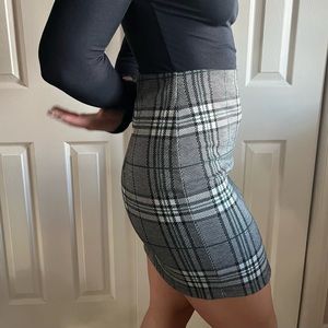 Dynamite Plaid Mini Skirt